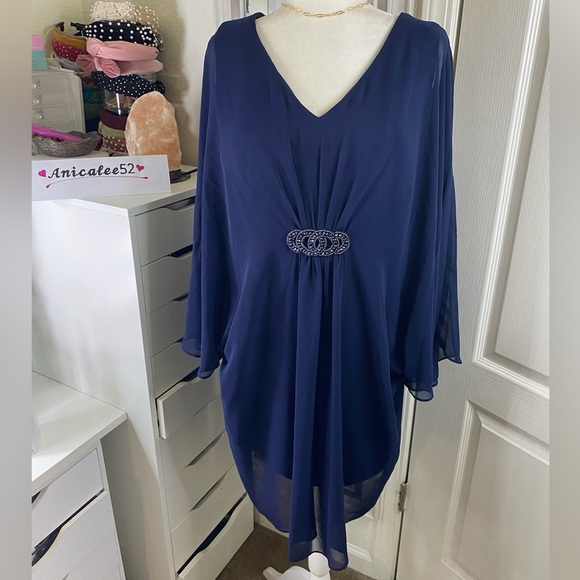 connected apparel | Dresses | Navy Flutter Sleeve Cocktail Dress Just ...